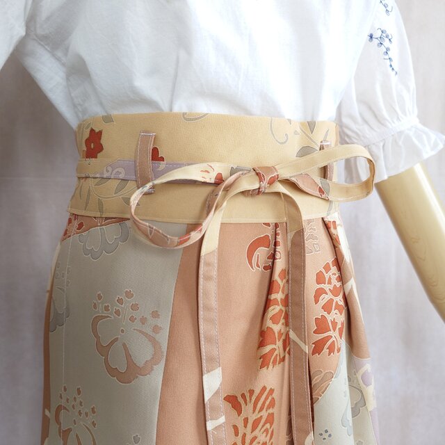 s16 巻きスカート 和洋折衷 ロングスカート タック入りスカート