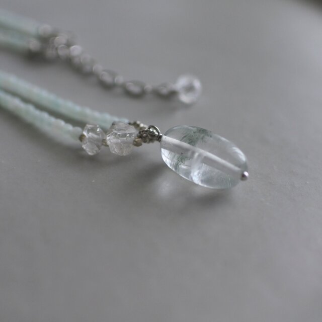 水晶とアマゾナイトのネックレス（silver925） | iichi 日々の