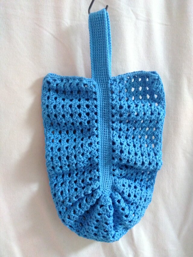 濃い水色　ワンハンドル　ネットバッグのコピー