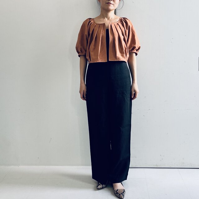 タックショートジャケット(テラコッタ)