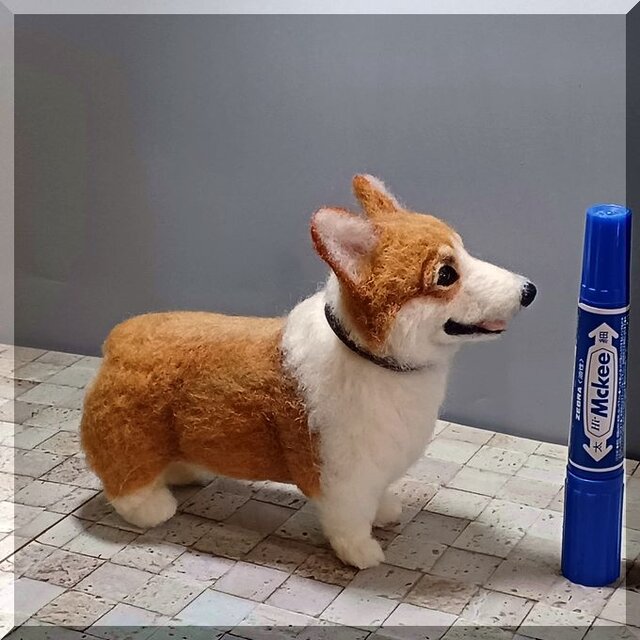 羊毛フェルト　コーギー 羊毛フェルト 犬 コーギー ウェルシュ・コーギー 犬フィギュア 羊毛