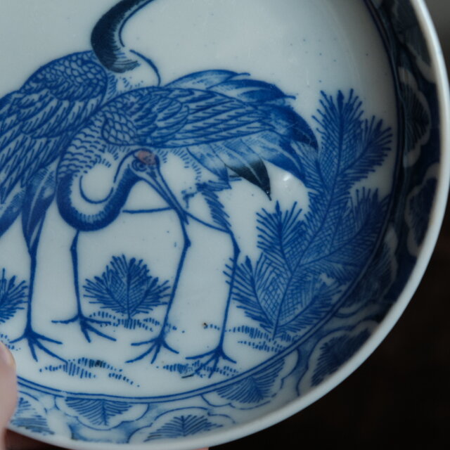 2匹の鶴◇印判小皿 骨董・antiques 古道具 古民家 丁寧な暮らしに