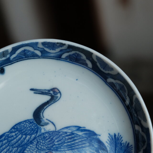 2匹の鶴◇印判小皿 骨董・antiques 古道具 古民家 丁寧な暮らしに