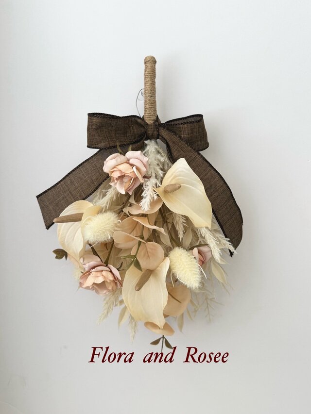 ドライ風アンスリウムのスワッグ