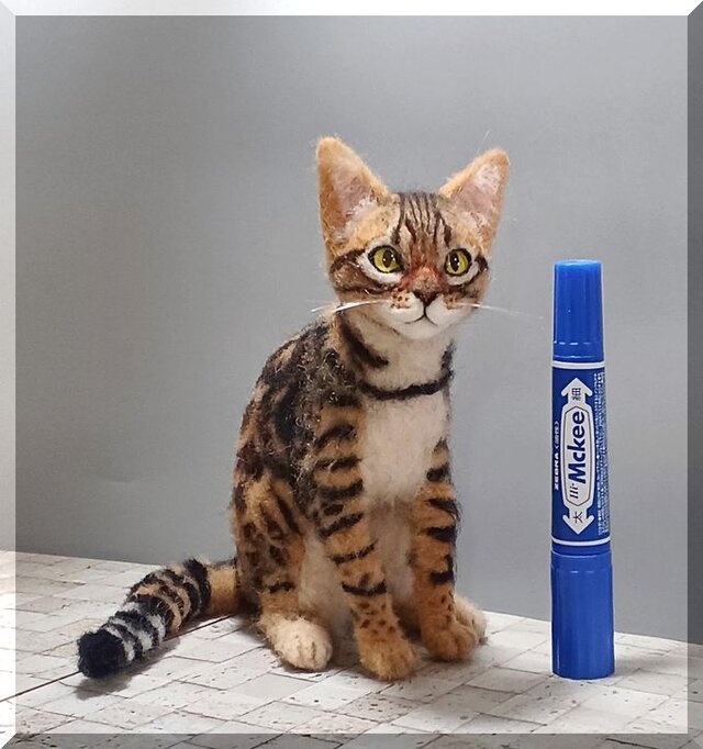 羊毛フェルト 猫 ベンガル猫さん ねこ ネコ 猫フィギュア
