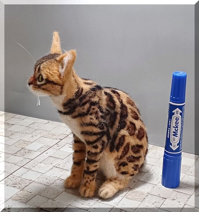 羊毛フェルト 猫 羊毛フェルトキット 『植毛レッスンキット サバトラ H441-646