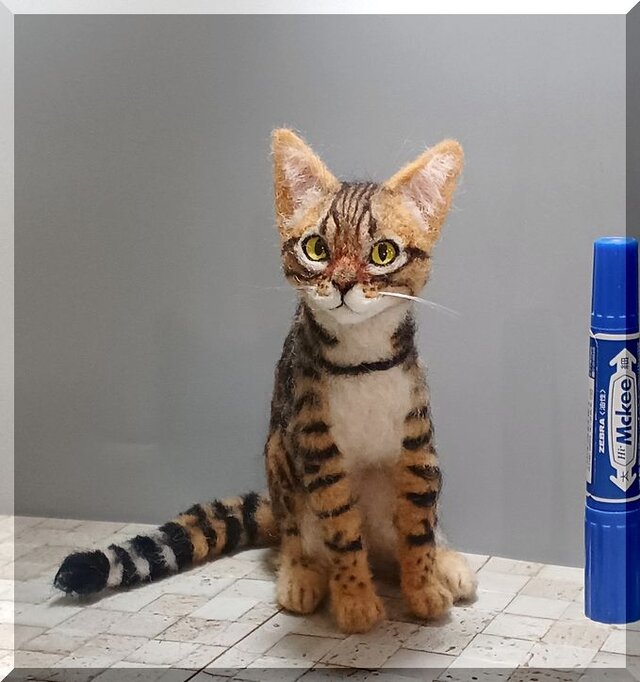 羊毛フェルト 猫 ベンガル猫さん ねこ ネコ 猫フィギュア