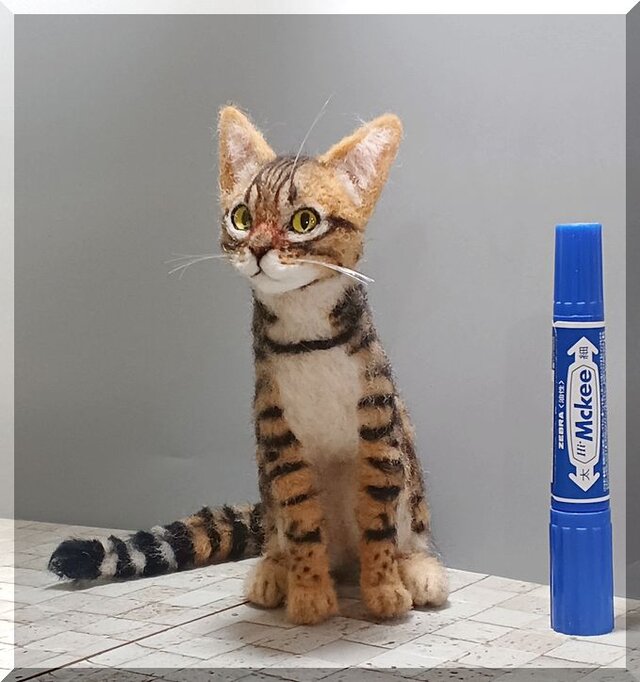 羊毛フェルト 猫 ベンガル猫さん ねこ ネコ 猫フィギュア