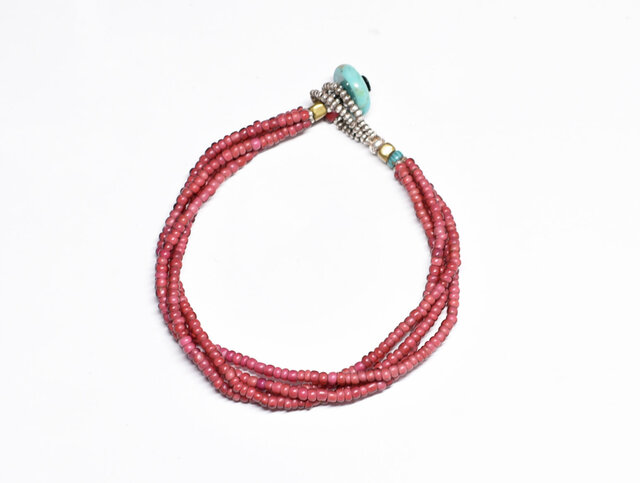 アンティーク金赤ホワイトハーツ、ターコイズブルーシェブロン