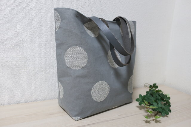 ドット柄刺繡リネン＆コットントートバック | iichi 日々の暮らしを