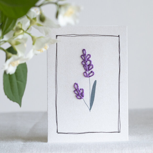 紙ししゅうminiカード ラベンダー