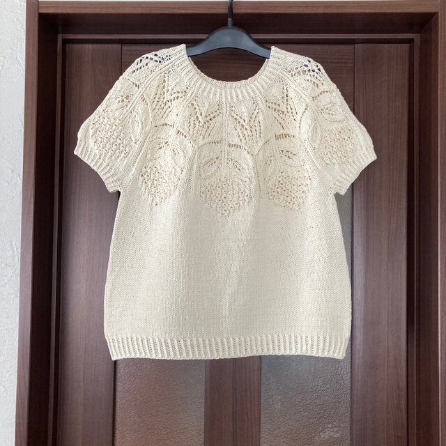 紫陽花のレーシーニット　＊キナリ＊