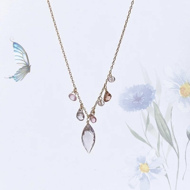 K10イエローゴールド ピンクJewelry*ネックレス