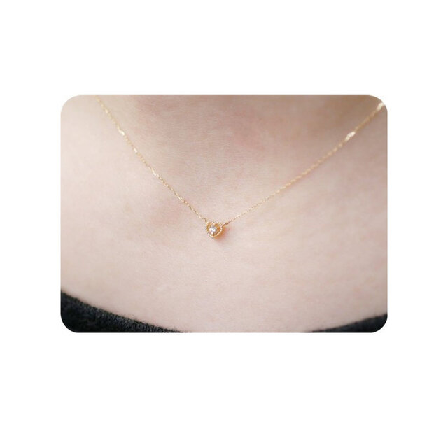 最終値下げ、特価、K18ハート型天然ダイヤ、チャーム ゴールド系 K18 YG ハートメレダイヤモンドチャーム | NATURALI JEWELRY