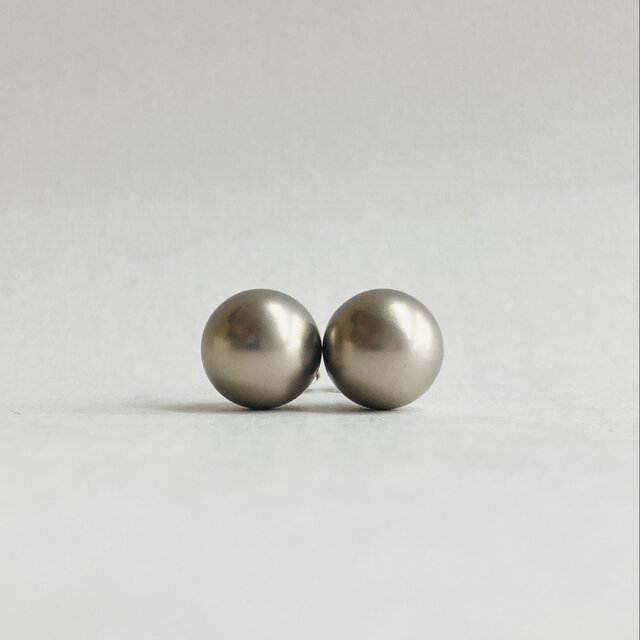 樹脂パールスタッドピアス/約12mm/オーキッドグレー/made in