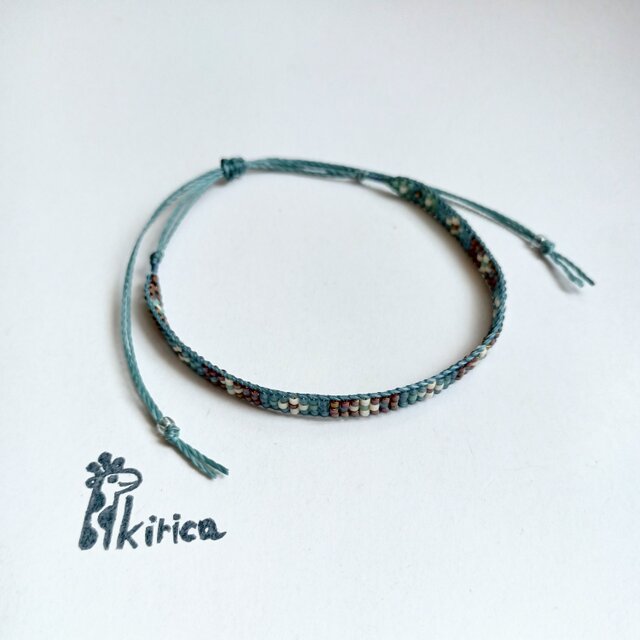 北欧の小さい花 スライドブレスレット（#1039b)(受注製作)