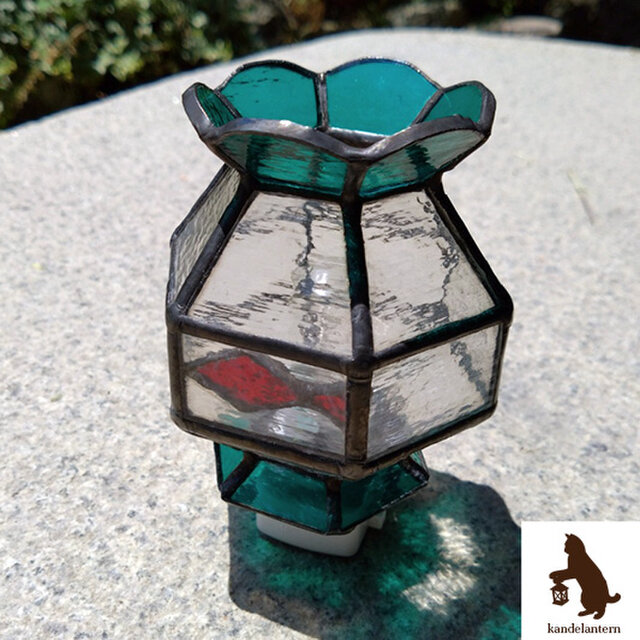 フットランプ「ぷかぷか金魚鉢」 ステンドグラス おやすみランプ コンセント ライト