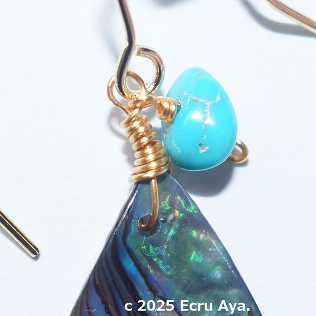 海のオパール*アバロンシェルとスリーピングビューティのピアス