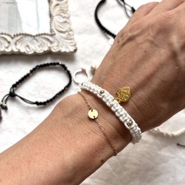 まの　マクラメネックレス・ブレスレット レッドガーデンクォーツ（庭園水晶）のマクラメネックレス【一点物