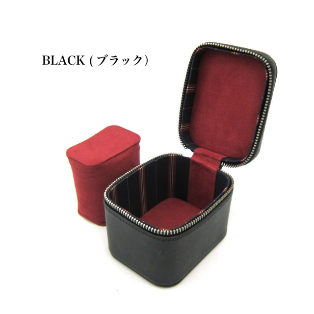 ウォッチケース 腕時計ケース ラウンドファスナー ハードケース 本革 オイル バフ イタリア製 バケッタレザー ブラック