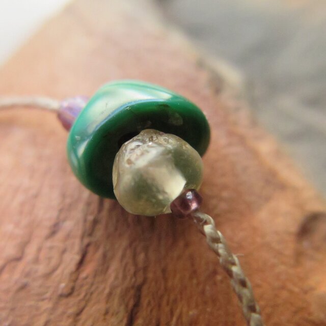 アンティーク チベタンターコイズ ＆ 古代水晶 ＋ アワラ ブレスレット