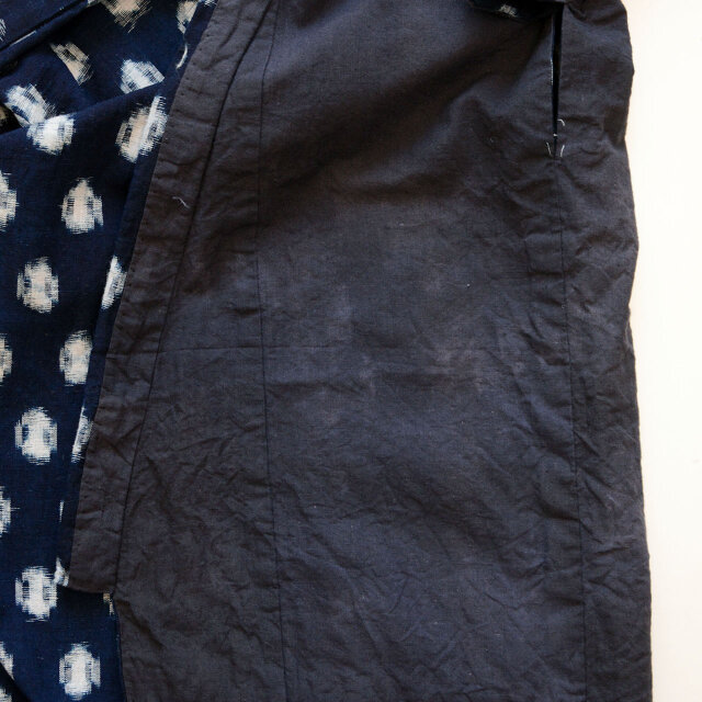 藍染 絣 木綿 着物 昭和初期〜中期 ジャパンヴィンテージ リメイク素材