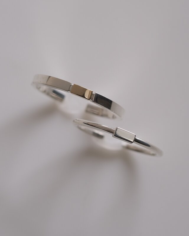 New! bass ring✶K10YG×silver925 コンビカラーリング 10金 シルバー