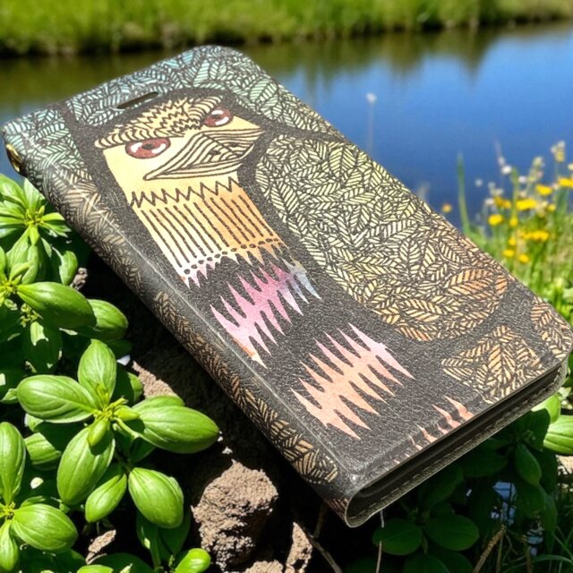 逃げた石を追いかけて｜エミュー・ミルオーネ｜帯なし手帳型iPhoneケース