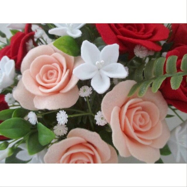 フェルトの花＊薔薇のクラシカル＊フェルトフラワー 結婚祝い 新築祝い