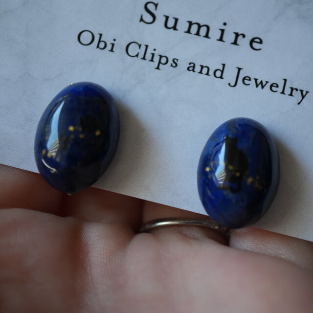 天然石ラピスラズリと黒猫の一粒イヤリング | iichi 日々の暮らしを