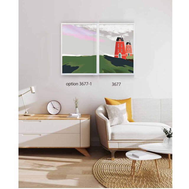 高原の家たち 送料無料 イラスト ポスター アートポスター A4〜A0