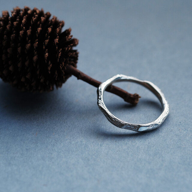 小枝 テクスチャー リング シルバー925 メンズ ユニセックス