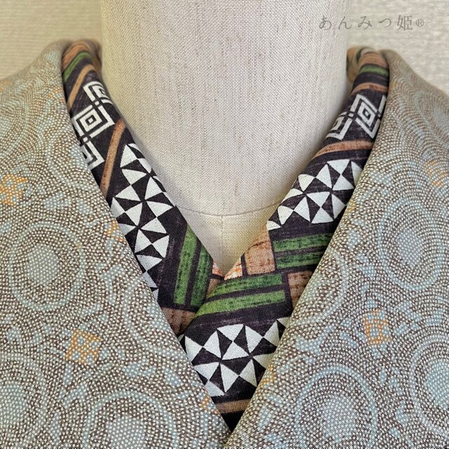 綿の半衿  幾何学モダン