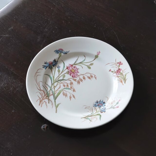 【フランスアンティーク皿】デザート皿 K&G Luneville リュネヴィル BLEVET デザート皿 平皿 φ21.4cm