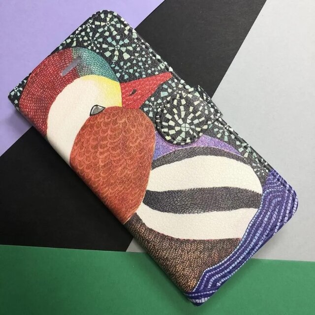 七色の湖｜オシドリ・イルディオ｜帯あり手帳型iPhoneケース