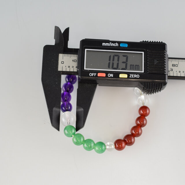 8mm 五智念珠 水晶 虎眼石 腕輪 天然石 ブレスレット ギフト 念珠 京都