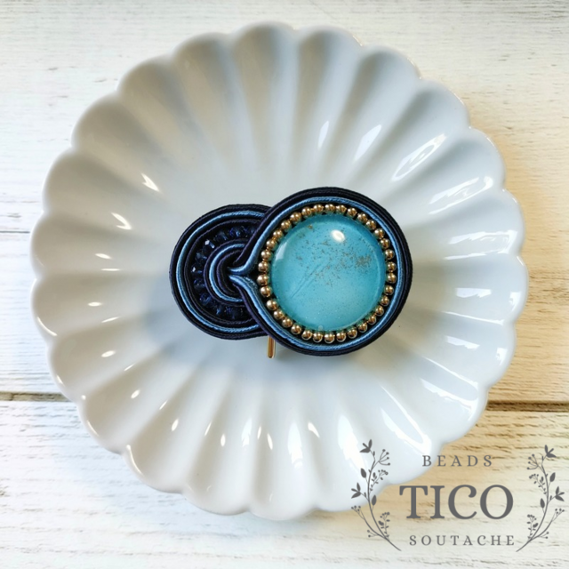 【ソウタシエ】 一点物 夏の水面 水色 (ポニーフック)母の日 プレゼントのコピー