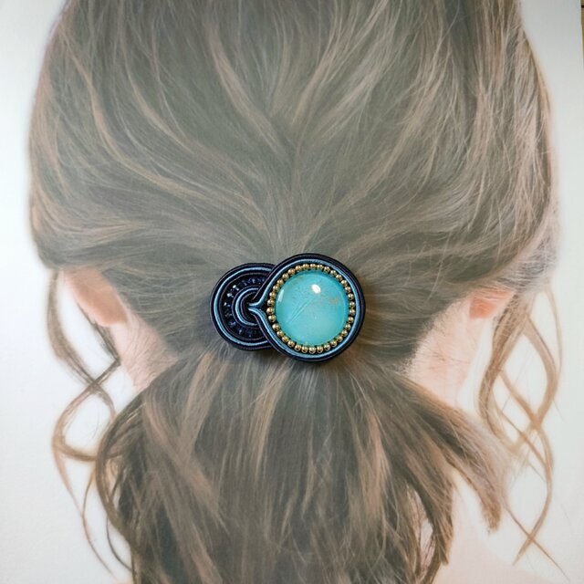 フードッグ像(1組) ブルーセラミック 中国風水 装飾 繁栄アクセサリー ソウタシエ】 一点物 夏の水面 水色 (ポニーフック)母の日 プレゼント