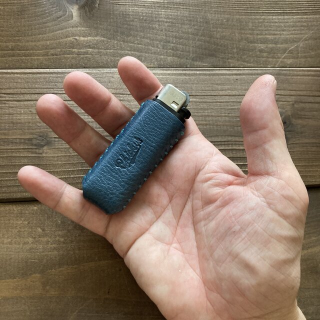 ライターカバーtype-3C(青×ターコイズブルー)