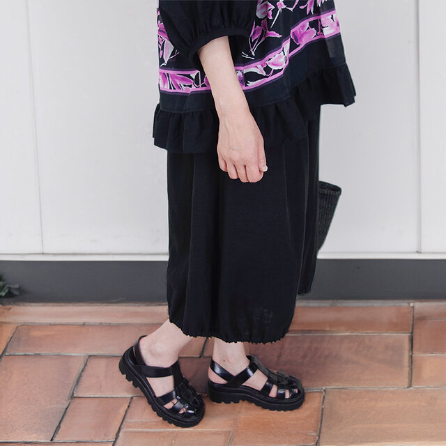 [予約販売] ブラックダブルガーゼ・バルーンパンツ