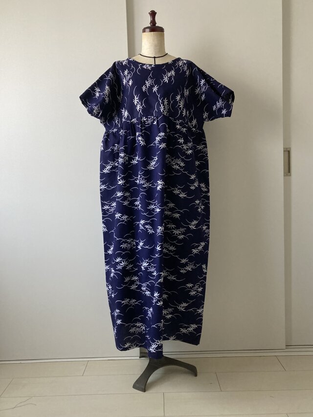 浴衣のゆったりワンピース　笹