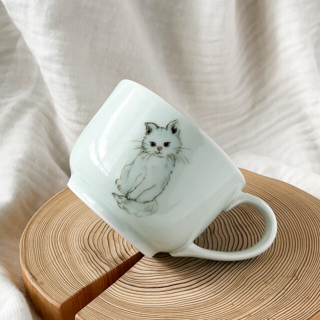 チコロット❤️すべて手描き❤️染付け❤️スープカップ❤️カフェオレ