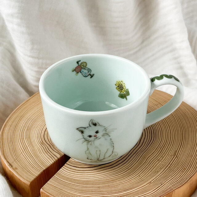 チコロット❤️すべて手描き❤️染付け❤️スープカップ❤️カフェオレ