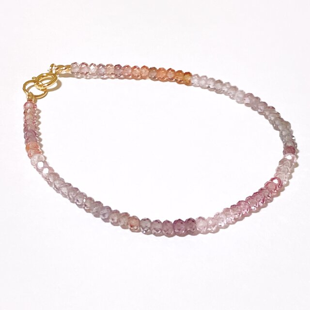 天然石 スピネル*マルチカラージュエルブレスレット（K14GF） | iichi