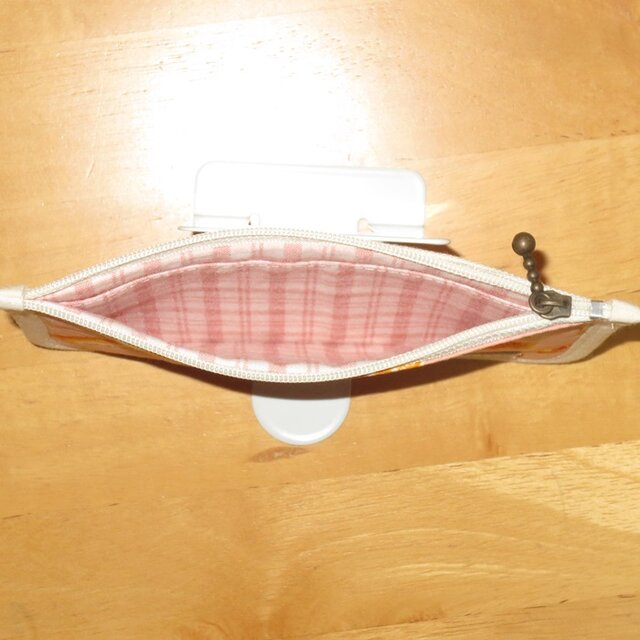 3月8日まで】ミニフラットポーチ☆パン柄（ピンク） | iichi 日々の