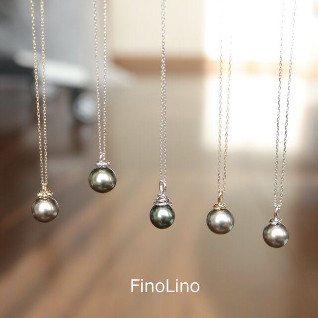 Joy タヒチパール黒蝶真珠のシルバー製ペンダントネックレス | iichi