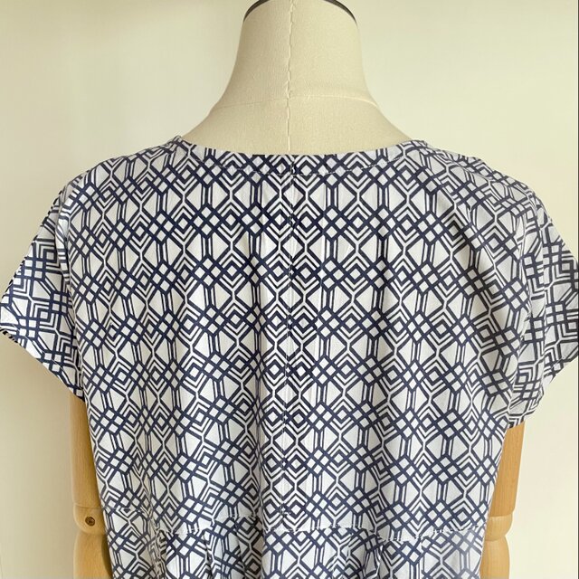 Vネック ワンピース【送料込み】浴衣リメイク フレンチスリーブ