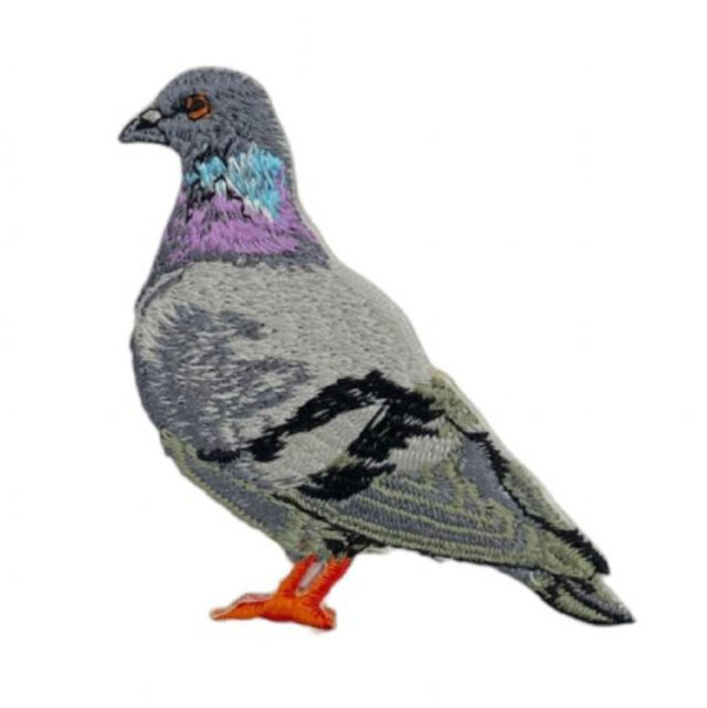 アップリケワッペン カワラバト 家鳩 塔鳩 堂鳩 土鳩 ドバト はと 鳥 バード 野鳥 UI w-2247