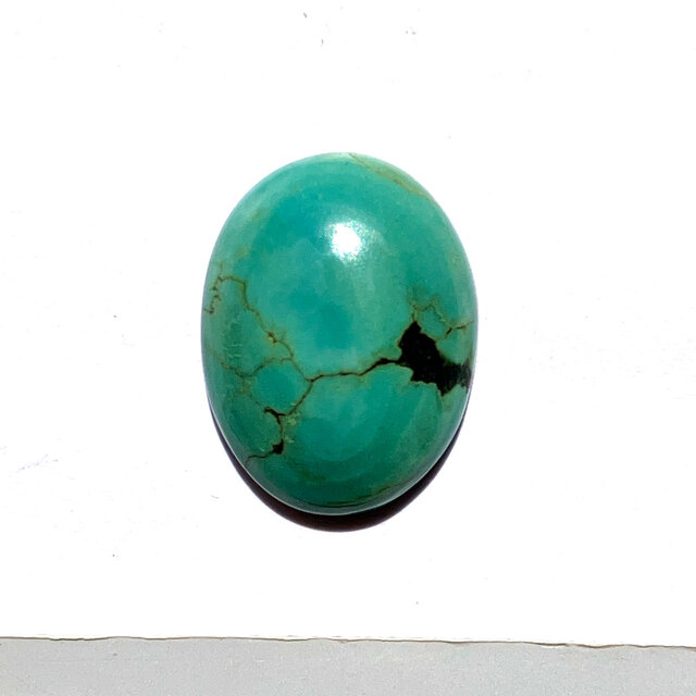 チベット産ターコイズ[286] 23x17mm 16Cts　ルース／天然石／カボション