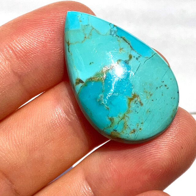 アリゾナ産モハベターコイズ[299] 31x20mm 19Cts ルース／天然石